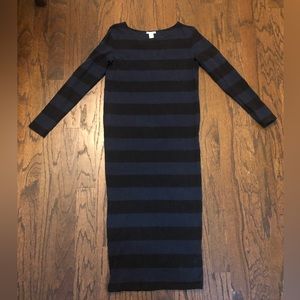 Black & Blue Sweater Dress